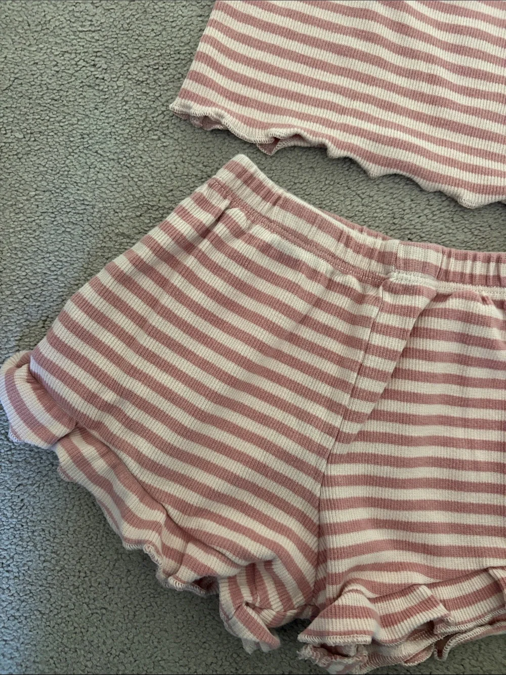 Kids Pink Stripe Tank & Shorts Set